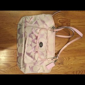 Coach signature pink lilac tote bag